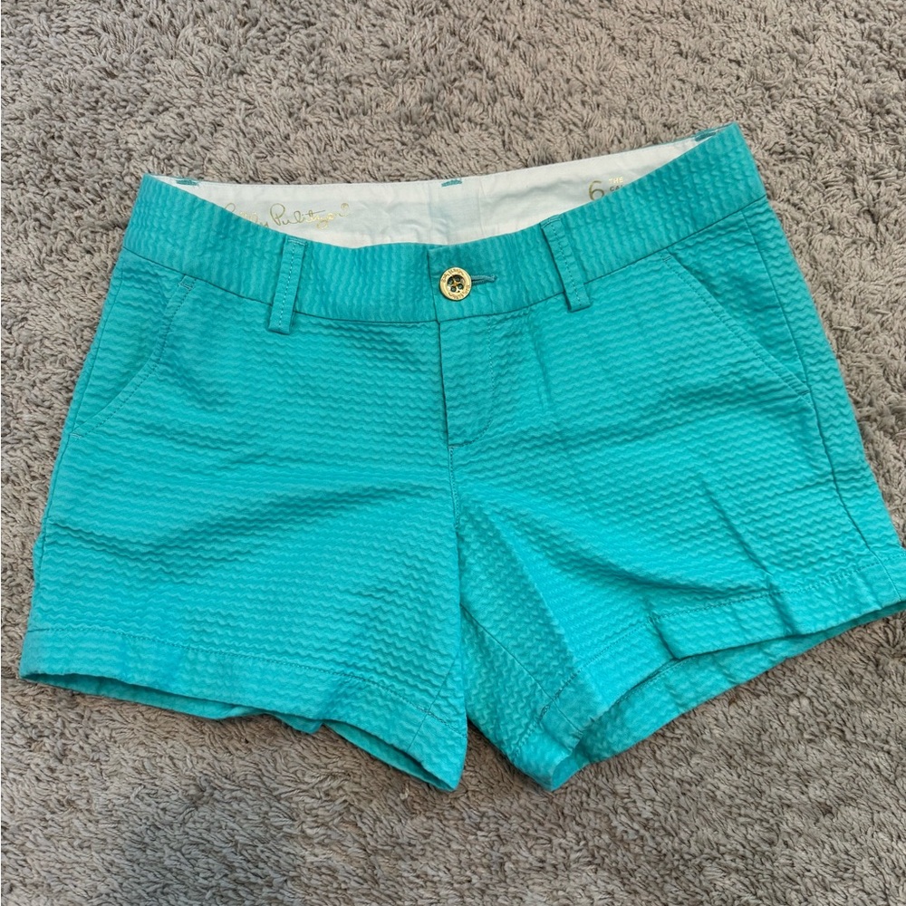 Lilly Pulitzer Callahan Shorts 5” Turquoise Blue Shorts Style 22119